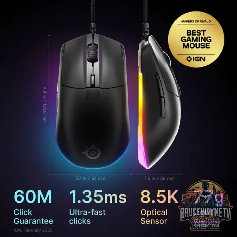 SteelSeries Rival 3 Gen 2, souris gaming - vue 10