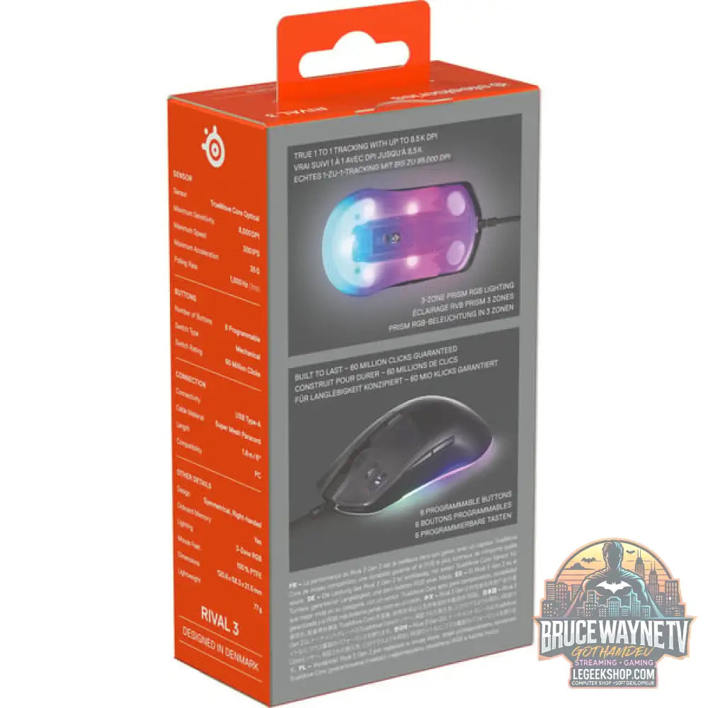 SteelSeries Rival 3 Gen 2, souris gaming - vue 7