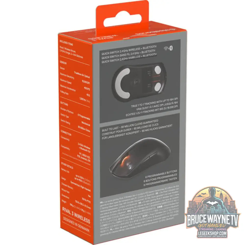 SteelSeries Rival 3 Wireless Gen 2, souris gaming - vue 6