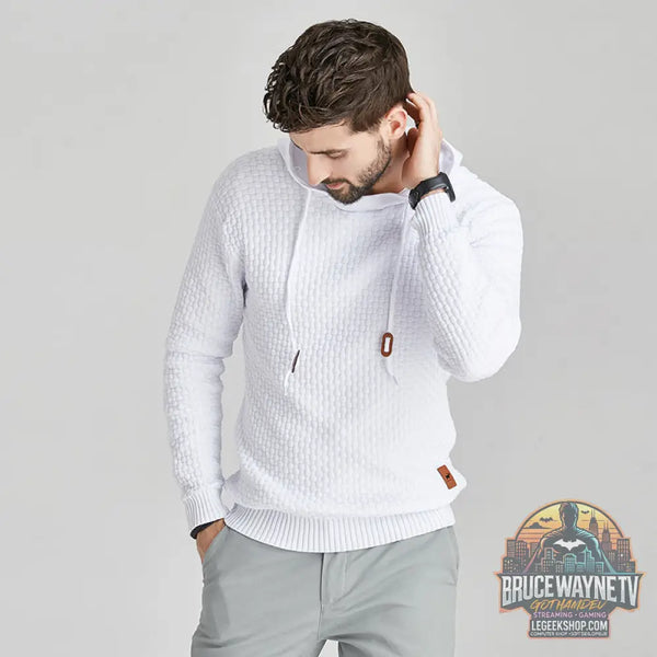 Sweat Capuche Homme Coton Motif Brocart Loose - Sweat à Capuche Homme