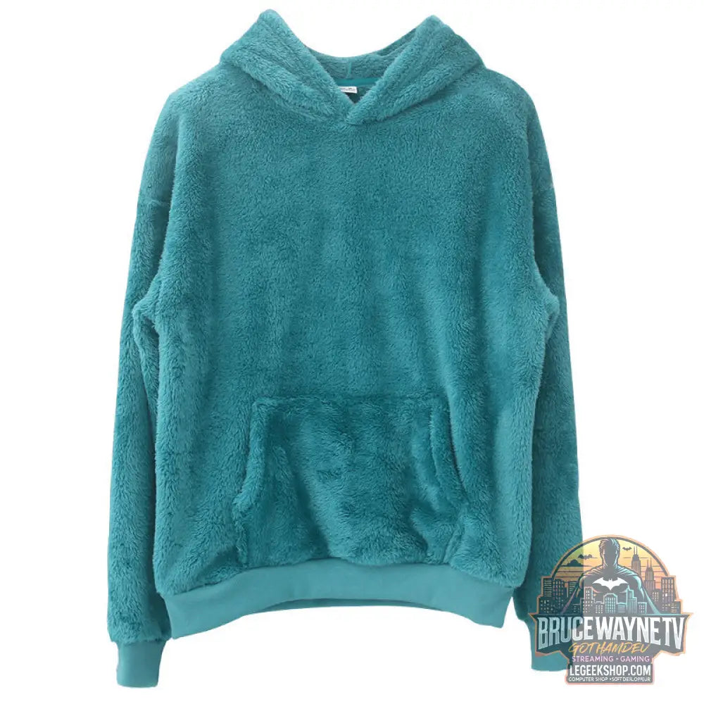 Sweat Capuche Homme Velours Double Face Poches Peluche - Lake Blue / S - Sweat Homme