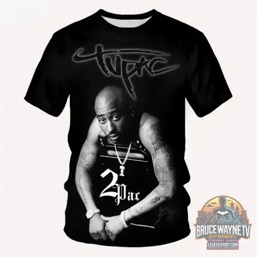 T-Shirt Homme Harajuku 2Pac Hip Hop Graphique Été - S49TX7211 / XXXL - T-Shirt Homme