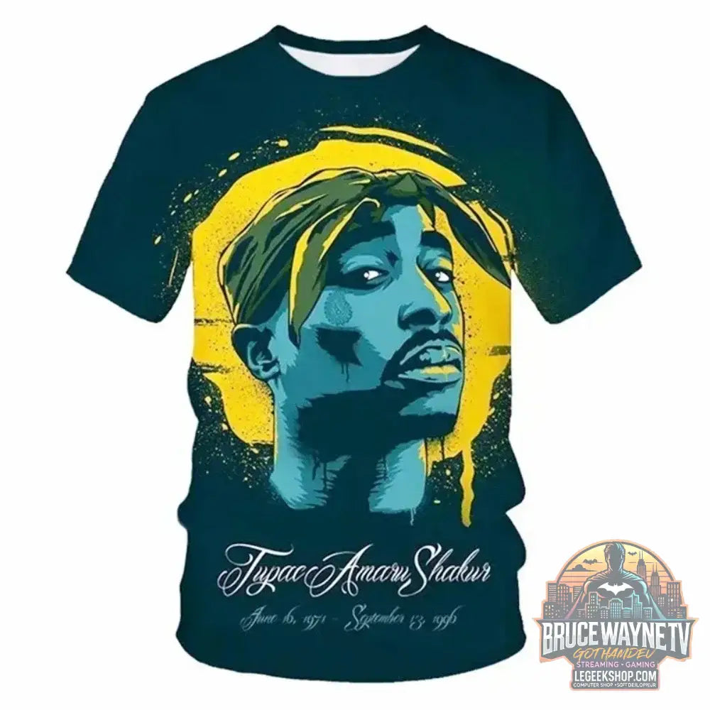 T-Shirt Homme Harajuku 2Pac Hip Hop Graphique Été - S49TX7213 / XXXL - T-Shirt Homme