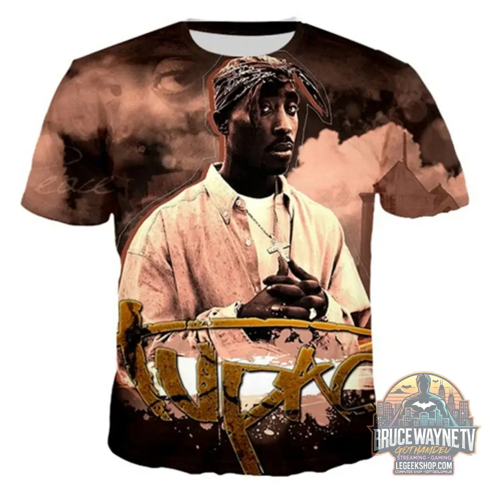 T-Shirt Homme Harajuku 2Pac Hip Hop Graphique Été - S49TX7215 / XXXL - T-Shirt Homme