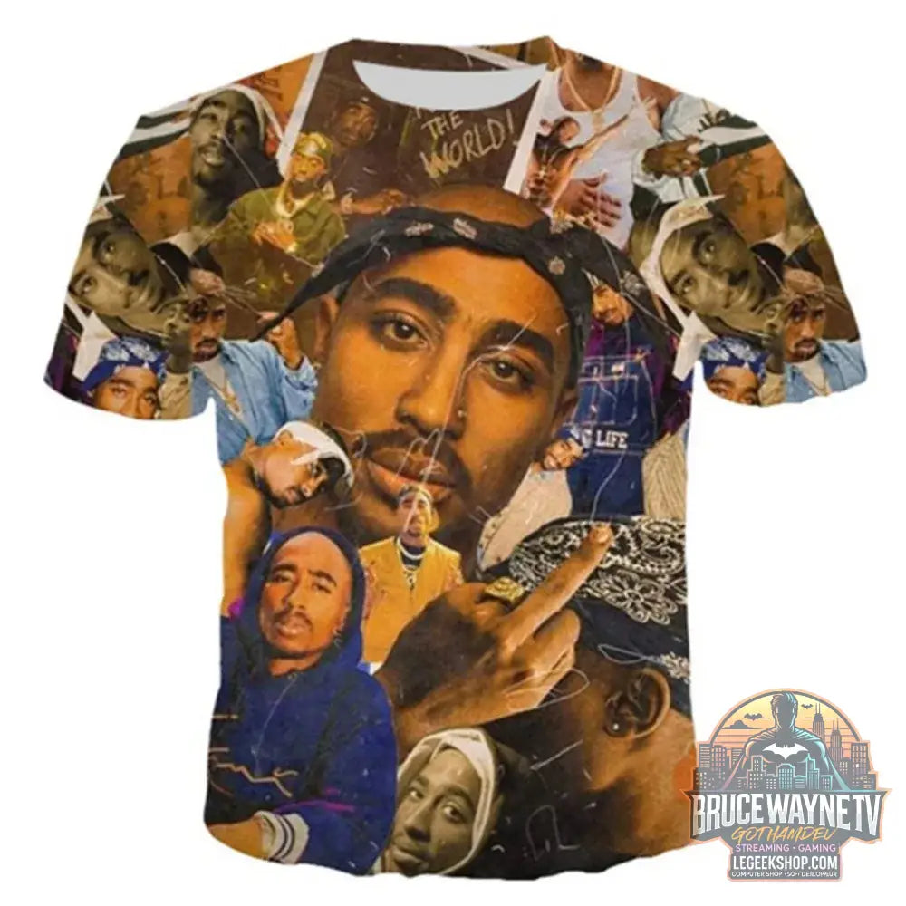 T-Shirt Homme Harajuku 2Pac Hip Hop Graphique Été - S49TX7219 / XXXL - T-Shirt Homme