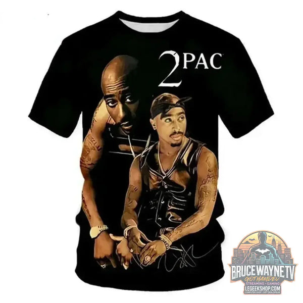 T-Shirt Homme Harajuku 2Pac Hip Hop Graphique Été - S49TX7222 / M - T-Shirt Homme