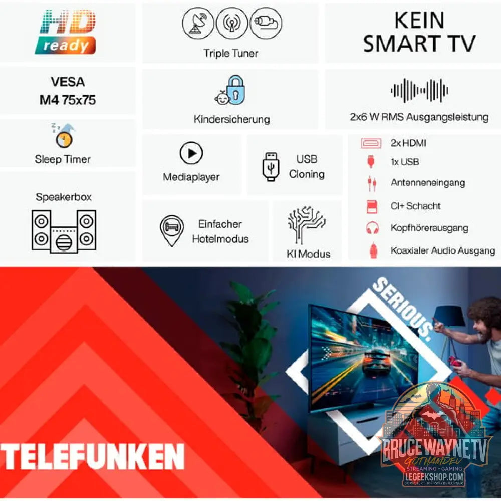 Telefunken XH32P900S, LED-Fernseher - Telefunken - vue 3