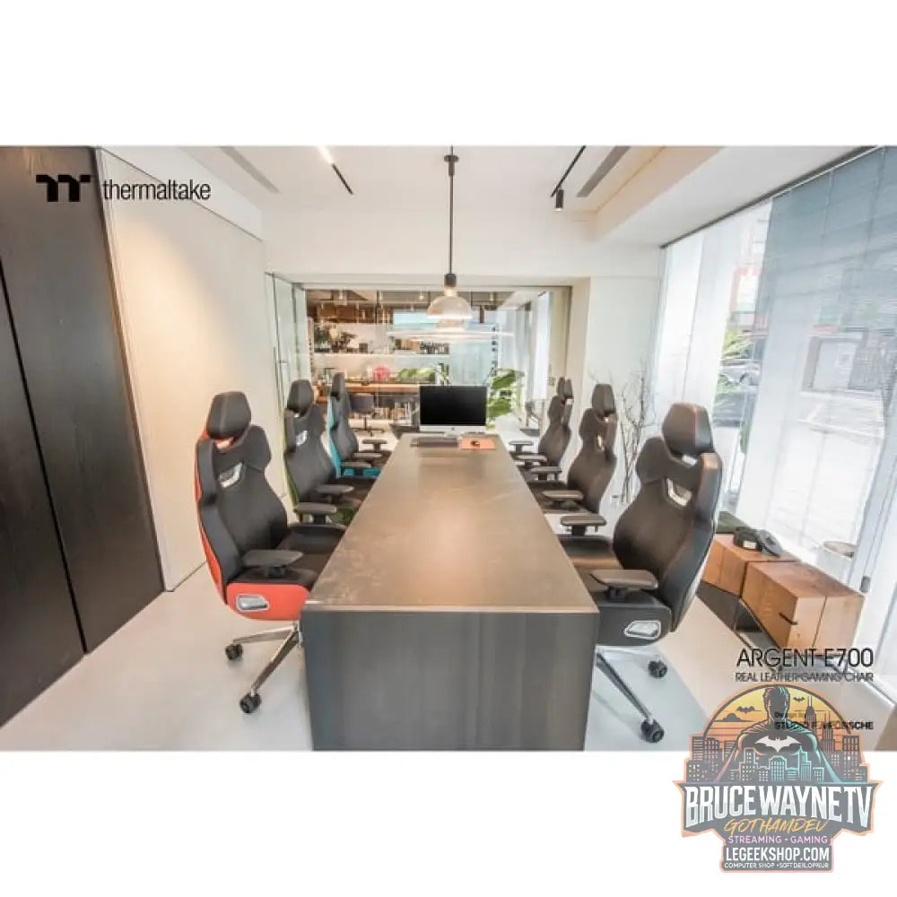 Thermaltake chaise gaming ARGENT E700 Storm Black - Thermaltake - vue 13
