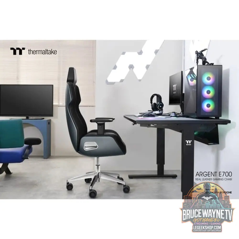 Thermaltake chaise gaming ARGENT E700 Storm Black - Thermaltake - vue 11