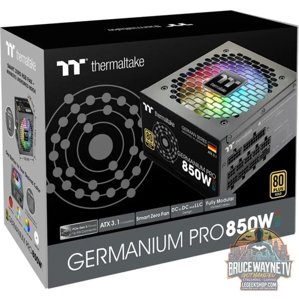Thermaltake Germanium Pro RGB 850W, alimentation PC - Thermaltake - vue 12
