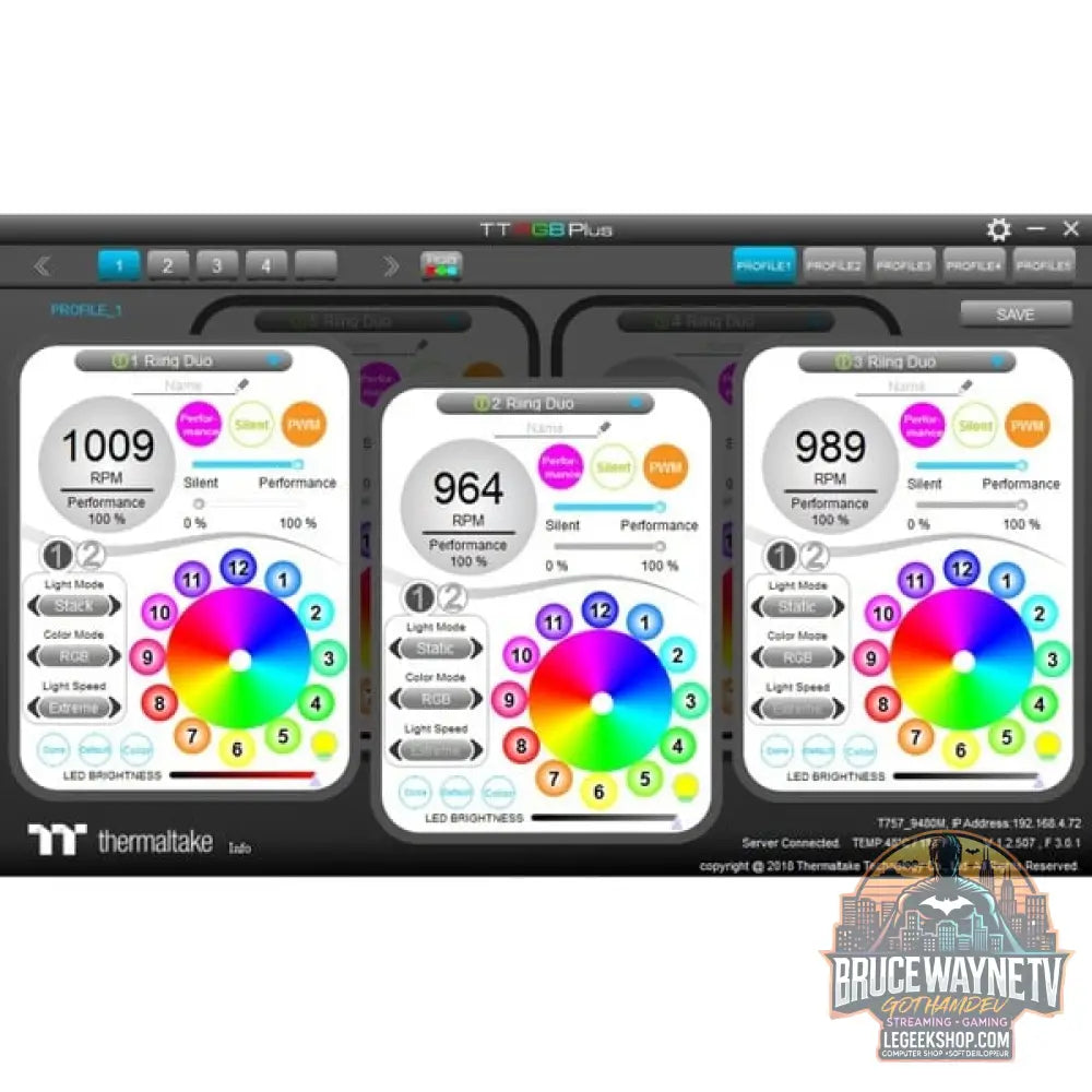Thermaltake Riing Duo 12 RGB Radiator Fan 3 Pack, Gehäuselüfter - Thermaltake - vue 10