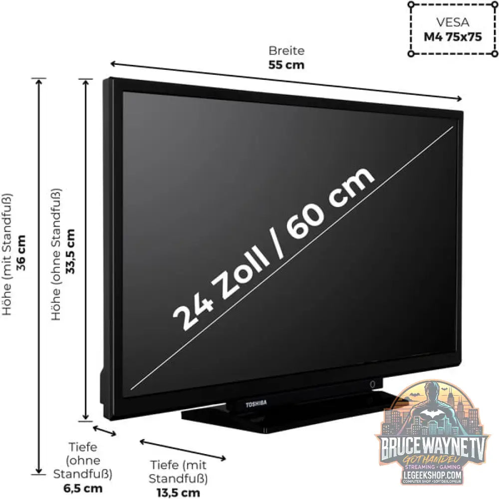 Toshiba 24WF3F63DAR, LED-Fernseher - Toshiba - vue 4