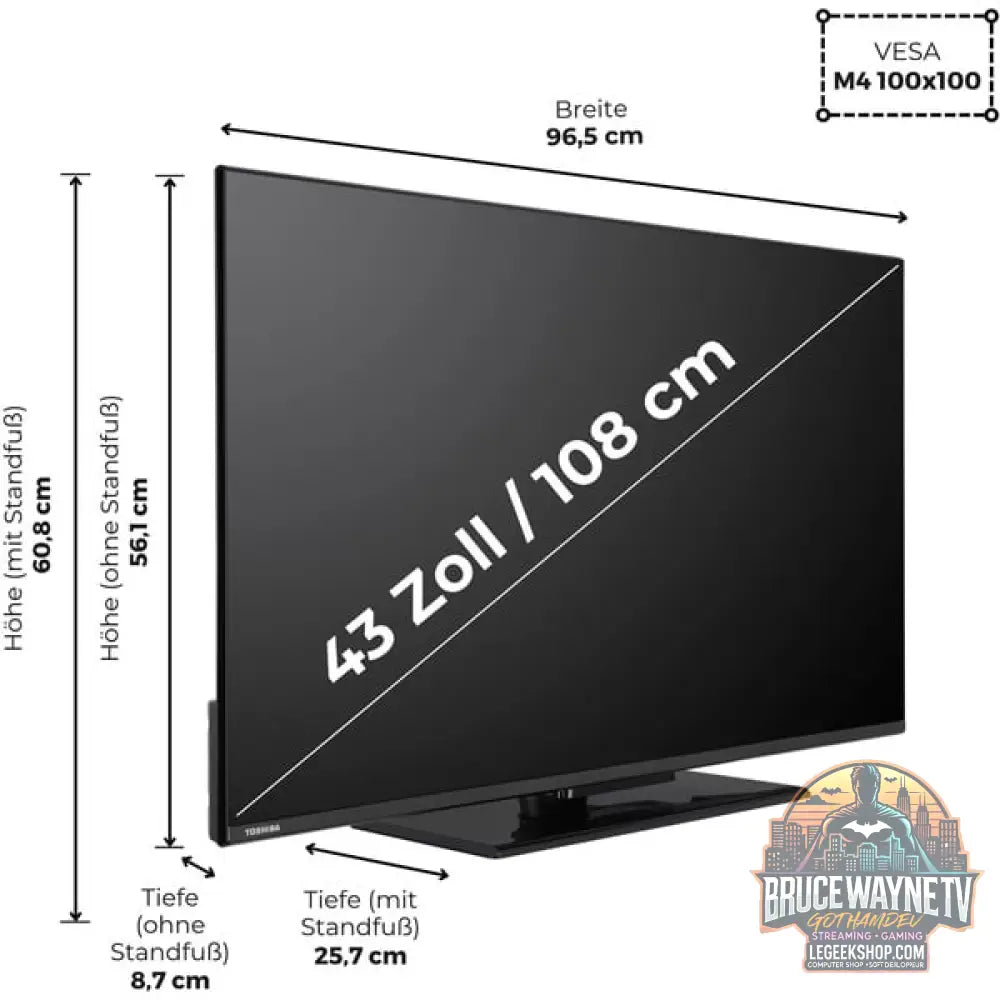 Toshiba 43LV3F63DA, LED-Fernseher - Toshiba - vue 3