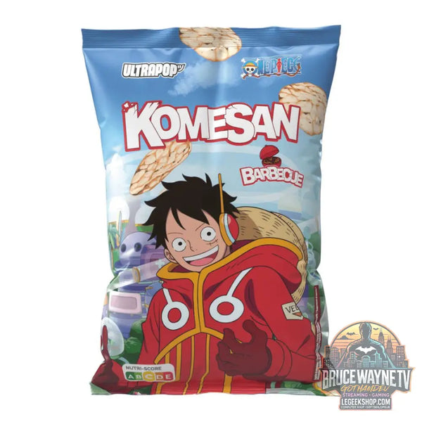 Ultra Pop Komesan Barbecue Luffy One Piece chips de riz saveur barbecue de 60g (paquet de 24) - Snacks & boissons