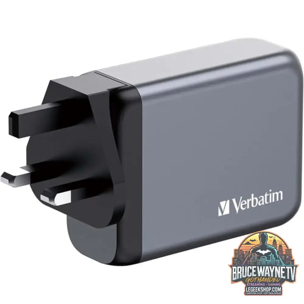 Verbatim GaN-Ladegerät 100W, 1x USB-A, 3x USB-C grau, PD 3.0, QC 3.0 - Verbatim - vue 2