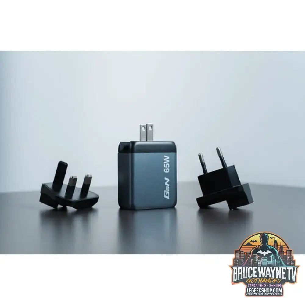 Verbatim GaN-Ladegerät 65W, 1x USB-A, 2x USB-C grau, PD 3.0, QC 3.0 - Verbatim - vue 6