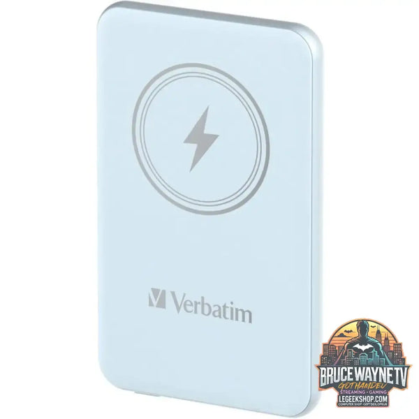 Verbatim Wireless Powerbank Charge 'n' Go 5.000mAh hellblau, Qi, PD 3.0, Quick Charge 3.0 - Stromquelle: Steckdose, USB-C