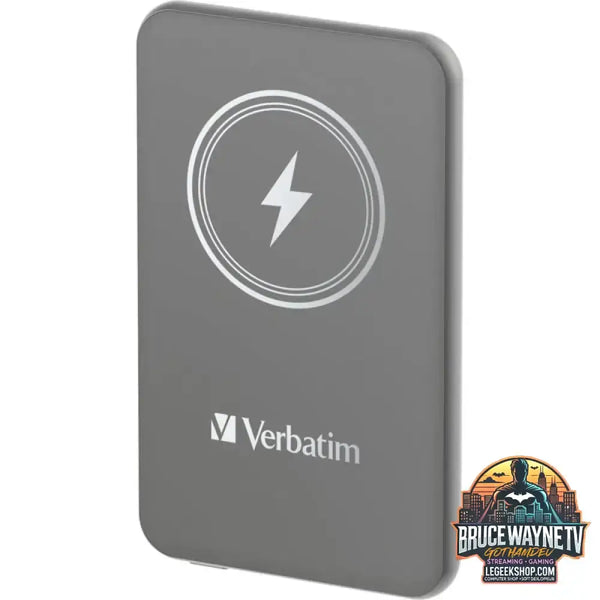 Verbatim Wireless Powerbank Charge 'n' Go 5.000mAh grau, Qi, PD 3.0, Quick Charge 3.0 - Stromquelle: Steckdose, USB-C