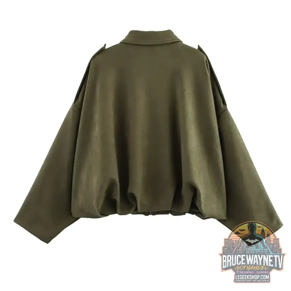 Veste Bombardier Femme Col Rabattu Vintage Chic Printemps - Veste Femme