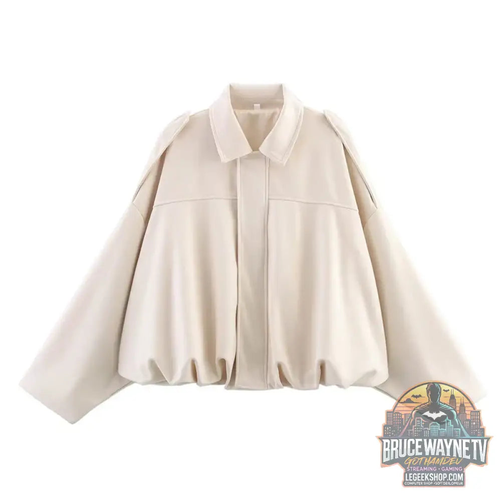 Veste Bombardier Femme Col Rabattu Vintage Chic Printemps - as picture 2 / M. - Veste Femme