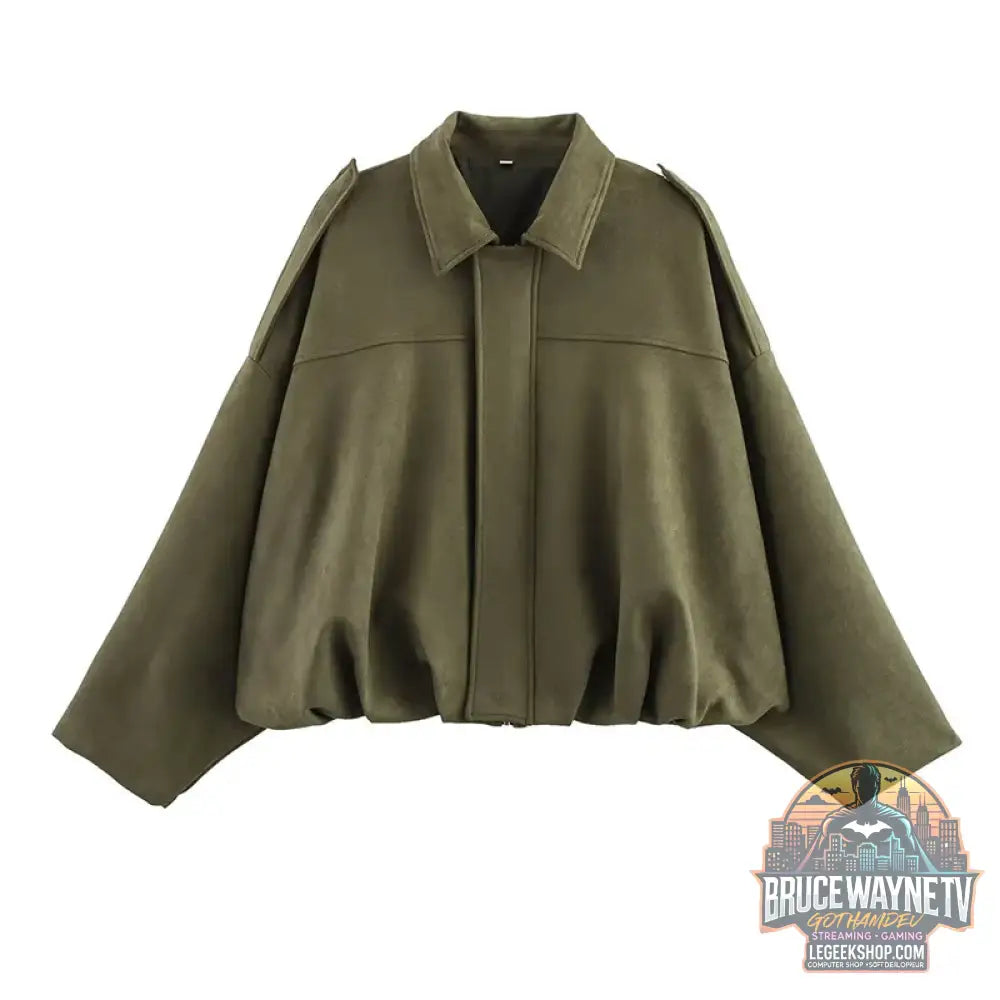 Veste Bombardier Femme Col Rabattu Vintage Chic Printemps - as picture 1 / L’ - Veste Femme