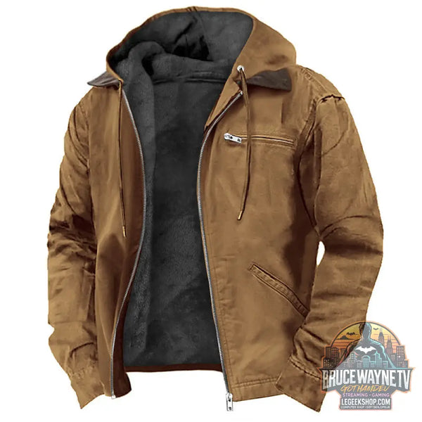 🧥 Veste Hiver Capuche Homme - Manteau Chaud Polaire Zip Poches 🧥 - Veste Hiver Capuche Polaire