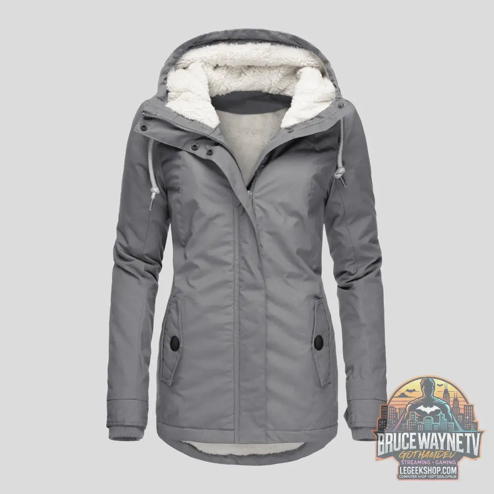 Veste Hiver Capuche Polaire Chaude Poches Zip Femme - Veste Femme