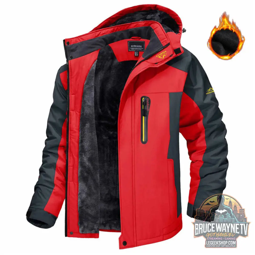 Veste Hiver Homme Capuche Polaire Imperméable Coupe-Vent - Veste Homme