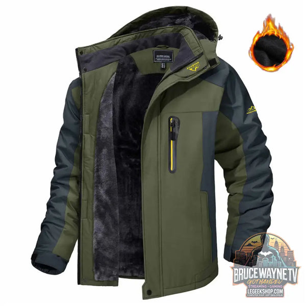 Veste Hiver Homme Capuche Polaire Imperméable Coupe-Vent - Veste Homme