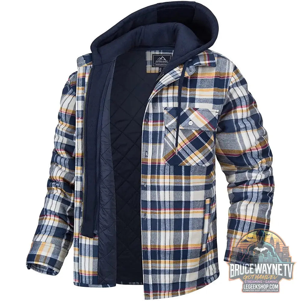 🧥 Veste Homme Carreaux Capuche Rembourrée Hiver Chaud 🧥 - Veste Homme