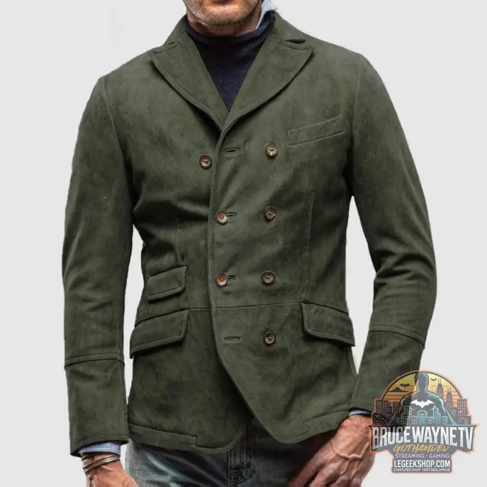 Veste Homme Casual Rétro Poches Zippées 5 Couleurs Polyester - Army Green / S - Veste Homme