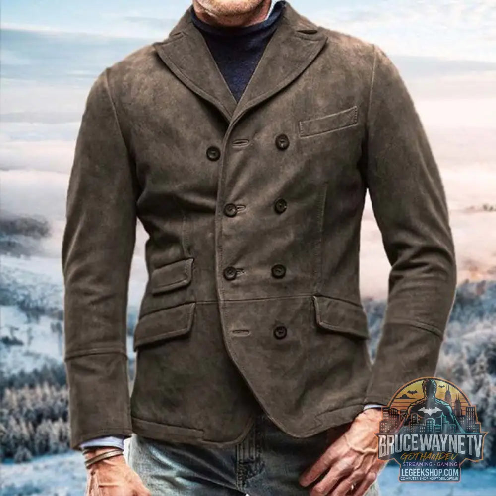 Veste Homme Casual Rétro Poches Zippées 5 Couleurs Polyester - Brown / S - Veste Homme