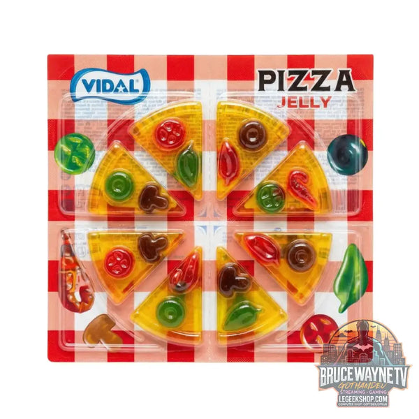 Vidal Pizza Jelly bonbons gélifiés en forme de pizza de 66g (Paquet de 11) - Snacks & boissons importés