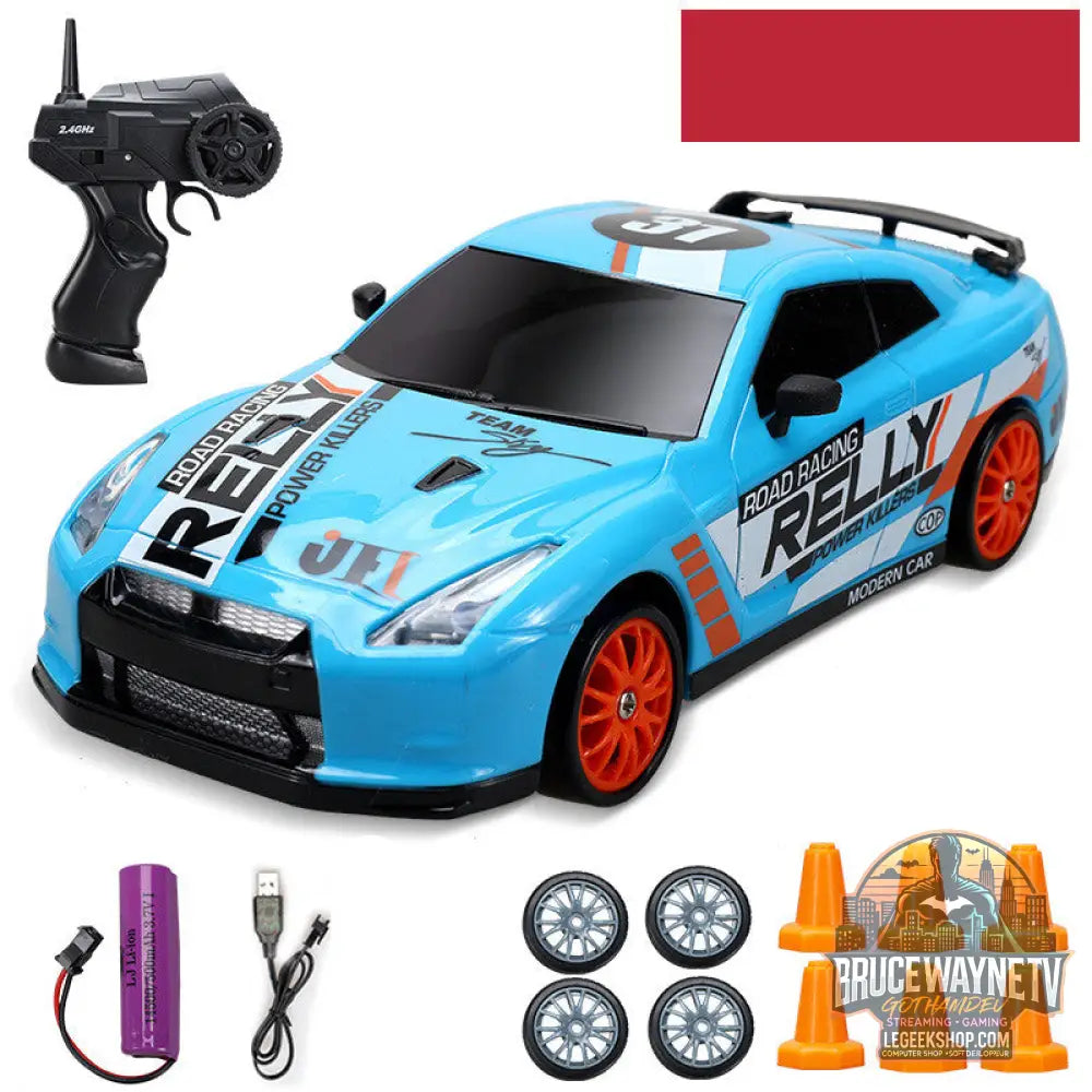 Voiture Télécommandée RC 4WD Drift Électrique Rechargeable Jouet - Light blue graffiti - Voiture RC