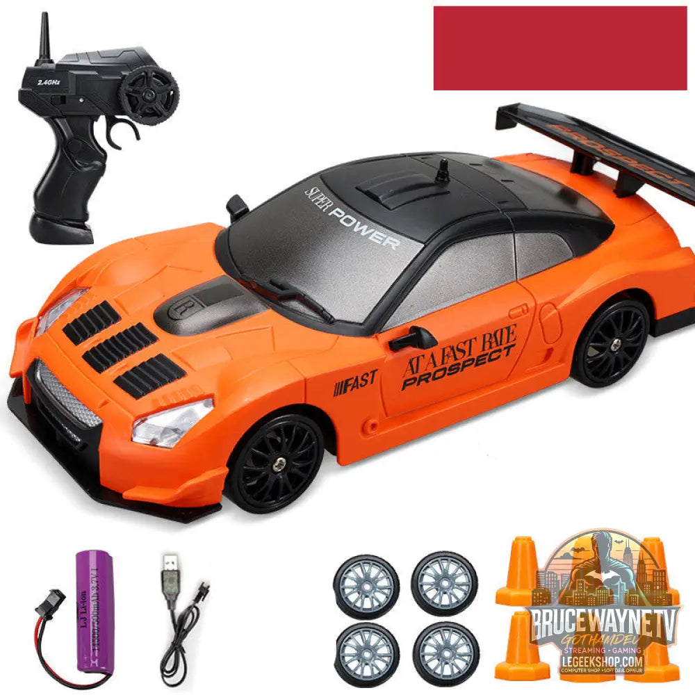 Voiture Télécommandée RC 4WD Drift Électrique Rechargeable Jouet - Orange - Voiture RC
