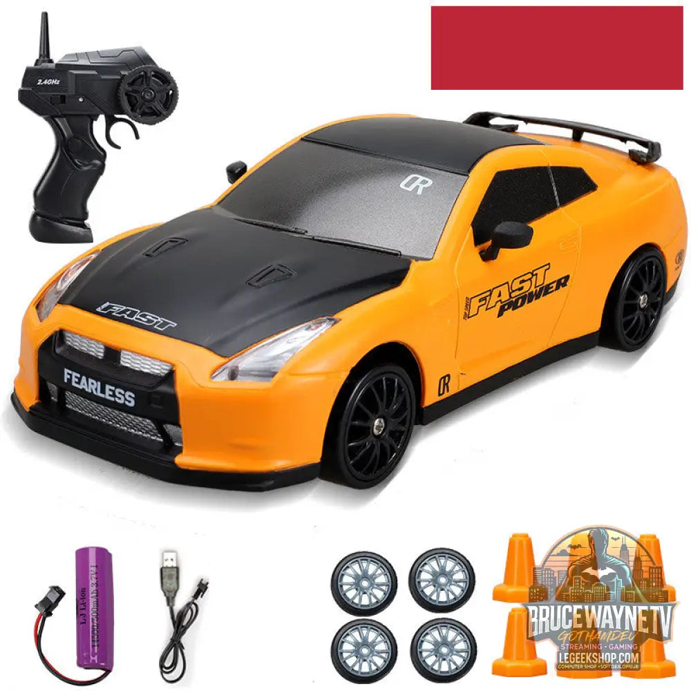 Voiture Télécommandée RC 4WD Drift Électrique Rechargeable Jouet - Yellow - Voiture RC