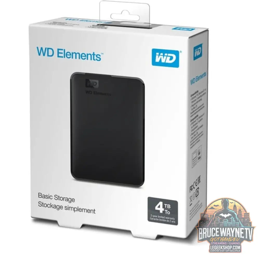 WD Elements Portable 4 TB, Externe Festplatte noir, Micro-USB-B 3.2 Gen 1 (5 Gbit/s) - WD - vue 6