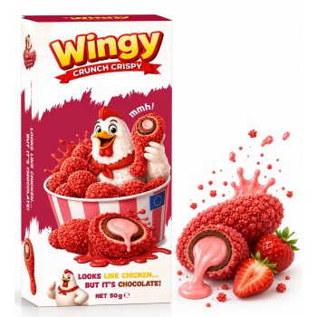 Wingy Strawberry Chicken Chocolate 50 Gr x 12