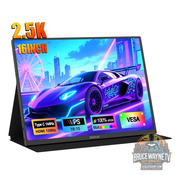 ZEUSLAP P16K - Moniteur Portable 16’’ 2.5K 144Hz 100% sRGB HDR500 Gaming - 16’’ - Moniteur Portable